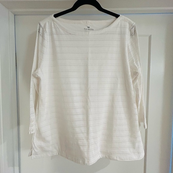 NWT Talbots White Boatneck XL Top - Picture 6 of 9